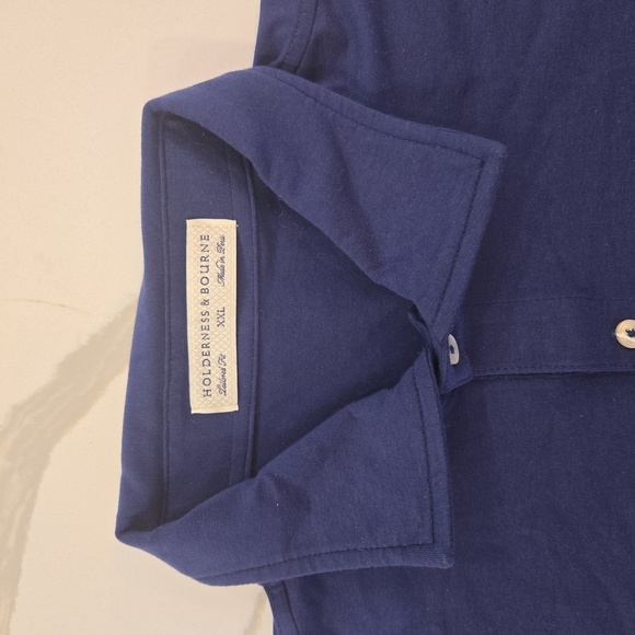 NWT Holderness & Bourne Men's Blue Short Sleeve Polo Shirt Size XXL - Picture 3 of 7